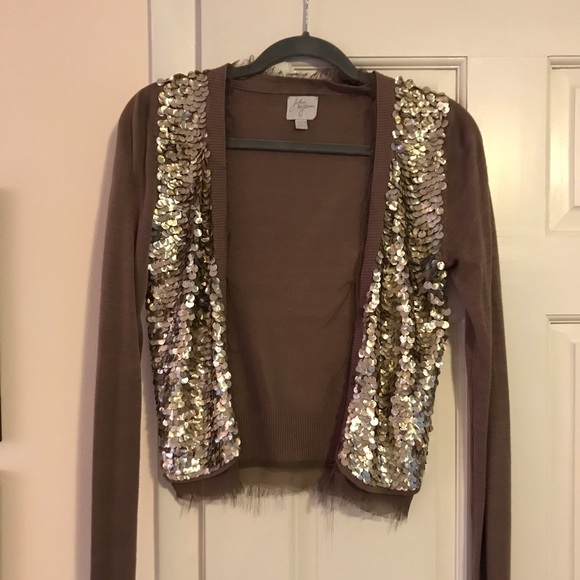 Anthropologie cardigan w/ metallic shell detailing - Picture 2 of 4
